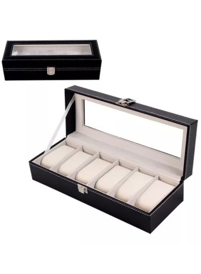 6 Grid Watch Box, Watch Storage Organizer, Bracelet Watch Jewelry Display Boxes - Image 2