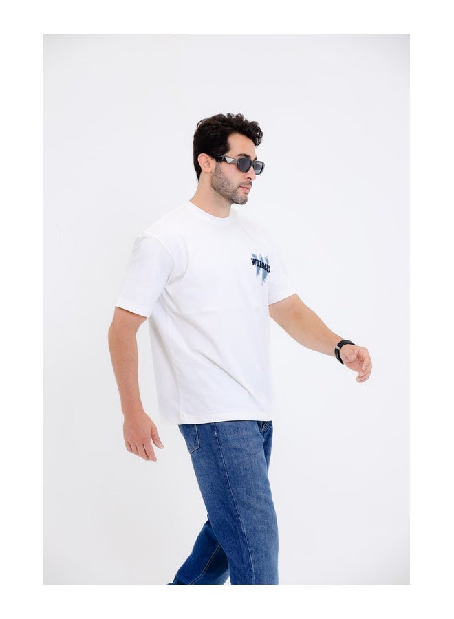 WHITE RABBIT Casual T-Shirt with ""WU14CSD"" Graphic Print - Image 3