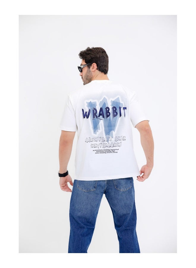 WHITE RABBIT Casual T-Shirt with ""WU14CSD"" Graphic Print - Image 2