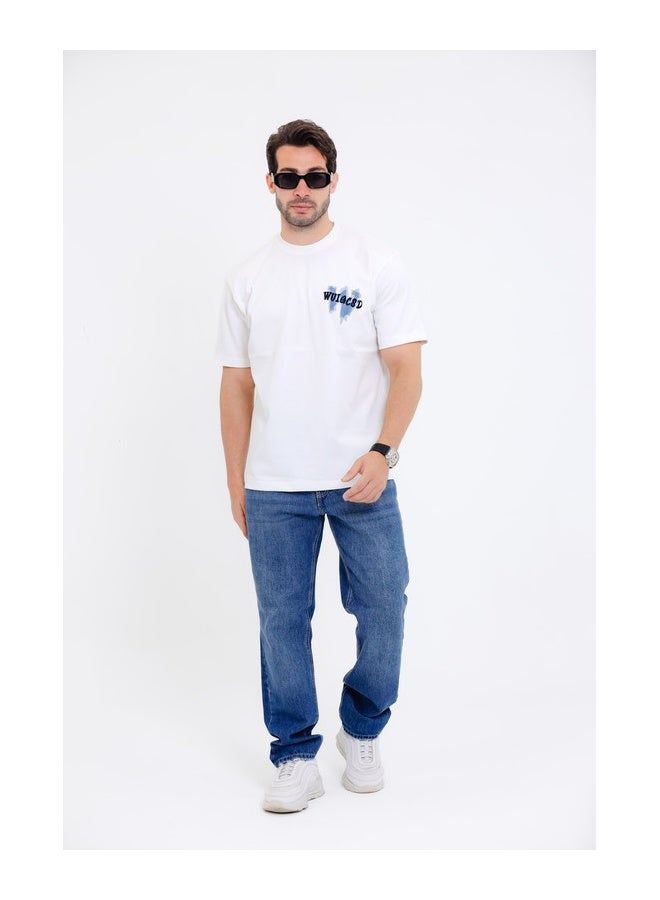 WHITE RABBIT Casual T-Shirt with ""WU14CSD"" Graphic Print - Image 5