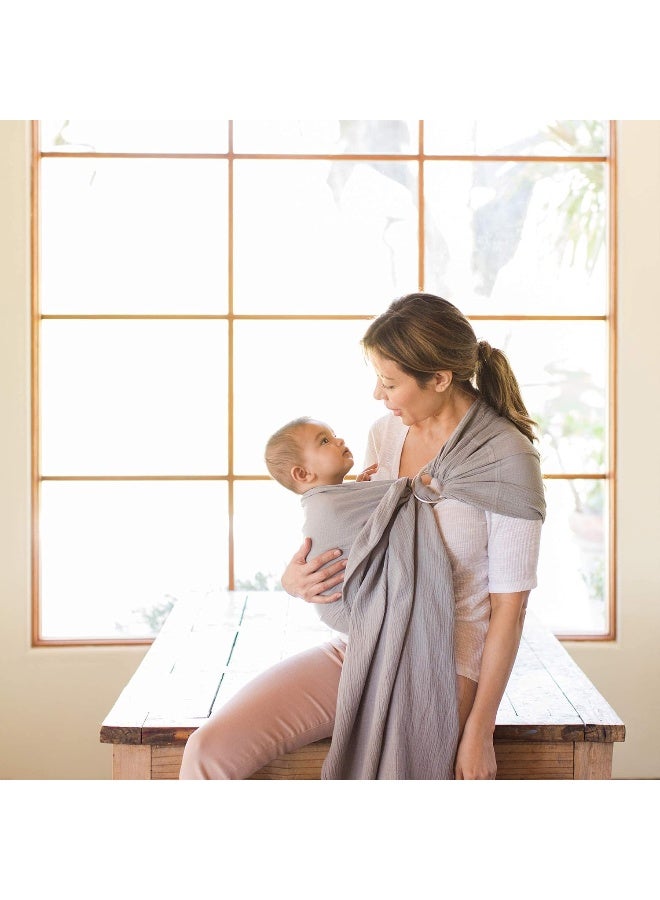 Moby Ring Sling | Versatile Support Wrap for Mothers, Fathers, and Caregivers | Baby Wrap and Carrier for Newborns, Infants, and Toddlers | Holder Can Carry Babies up to 33 lbs | Pewter - Image 5