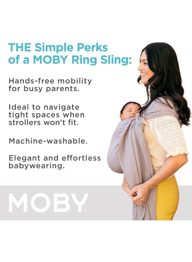 Moby Ring Sling | Versatile Support Wrap for Mothers, Fathers, and Caregivers | Baby Wrap and Carrier for Newborns, Infants, and Toddlers | Holder Can Carry Babies up to 33 lbs | Pewter - Image 4