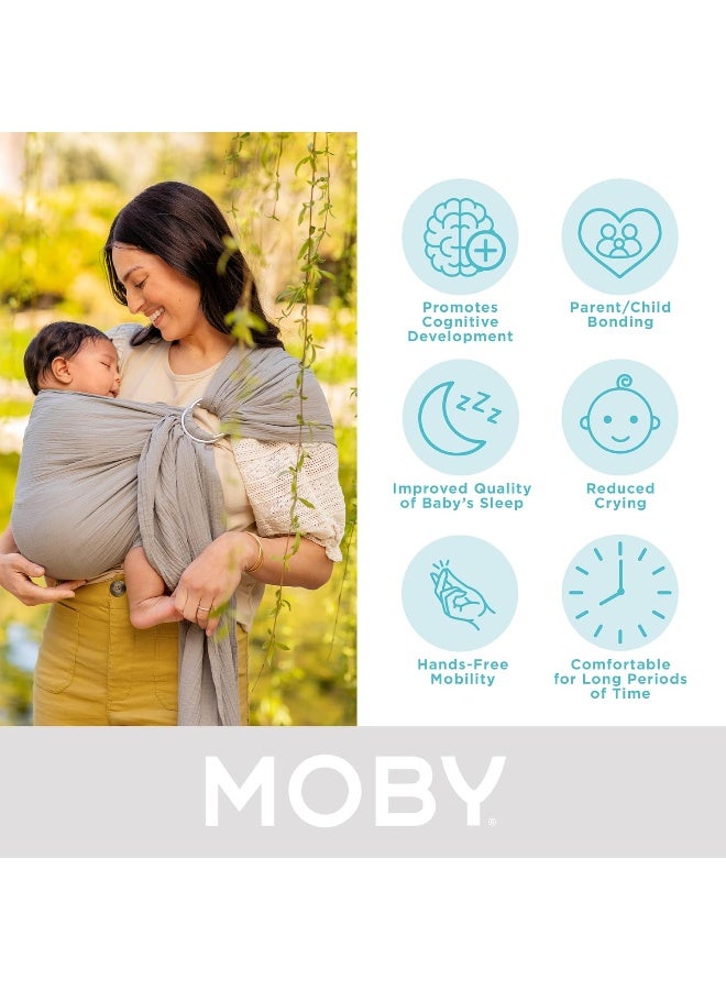 Moby Ring Sling | Versatile Support Wrap for Mothers, Fathers, and Caregivers | Baby Wrap and Carrier for Newborns, Infants, and Toddlers | Holder Can Carry Babies up to 33 lbs | Pewter - Image 3