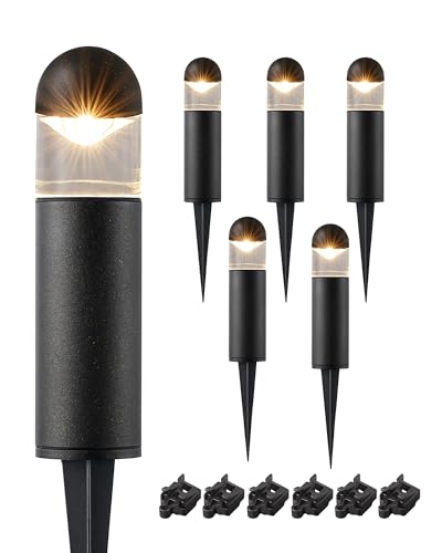 EDISHINE Low Voltage Landscape Lighting, 12V 3W 3000K Warm White, Electric Outdoor Bollard Lights with Connectors, Waterproof LED Pathway Driveway Walkway Lights Wired for Yard Garden - Image 1