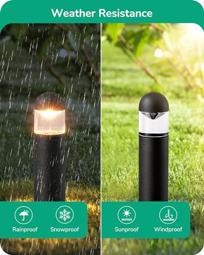 EDISHINE Low Voltage Landscape Lighting, 12V 3W 3000K Warm White, Electric Outdoor Bollard Lights with Connectors, Waterproof LED Pathway Driveway Walkway Lights Wired for Yard Garden - Image 4