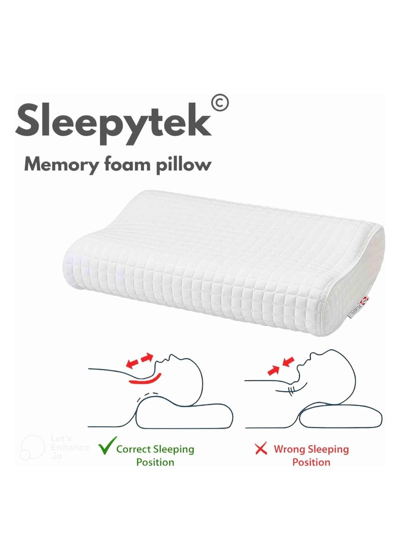 ميموري فوم وسادة طبية من الميموري فوم - مقاس 60 × 40 سم (مقاس كبير) - مواد المانية - تدعم العمود الفقري والرقبة وتمنع الشخير - تمنحك نومًا أفضل - Image 3