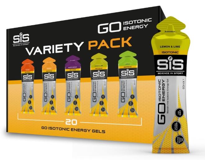 SIS جيل الطاقة الإيزوتوني GO | 22 جرام من الكربوهيدرات | سكر منخفض | سهل الهضم | خالي من الجلوتين | لا يحتاج إلى ماء | جيل للركض | مجموعة متنوعة | 20 عبوة - Image 1