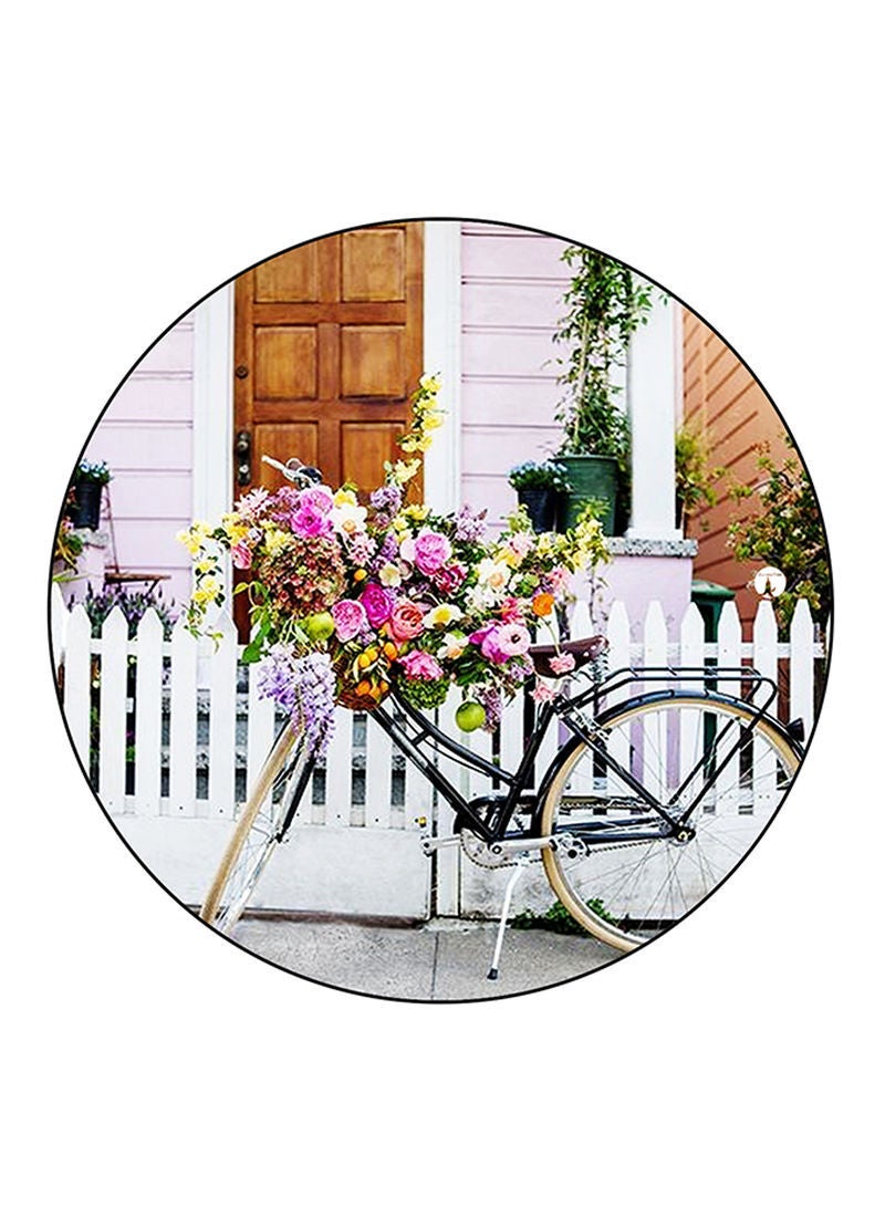 Bike Printed Mouse Pad  Round  Multicolour