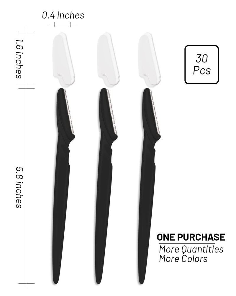 MoHern Dermaplaning Tool for Face, 30 Pcs Dermaplane Razor for Face, Multipurpose Face Razors for Women and Men, Black - Image 5