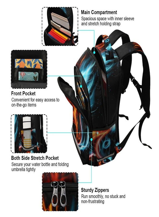 Glaphy Yin Yang Black Backpack for Boys Girls Kids, Laptop Bookbag Lightweight Travel Daypack School Backpacks - Image 4