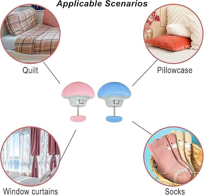 12 pcs Bed Sheet Clip Duvet Cover Holding Clips NonSlip Mushroom Shape Duvet Clips Duvet Button Clip OneKey Unlock for Blanket Bed Sheet Curtain Socks Mattress Multi Color - Image 3