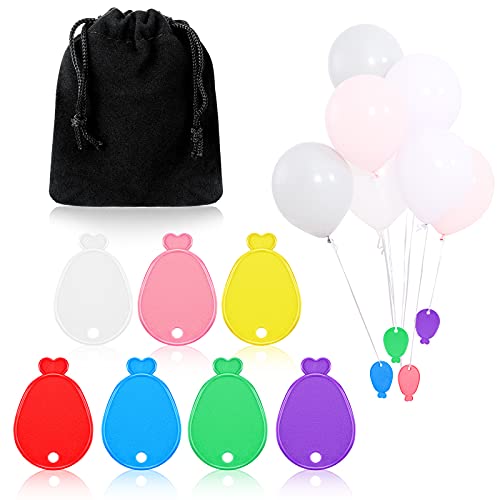 Aoriher 36 Pcs Colorful Plastic Balloon Weights Balloon Shaped Weights for Birthdays Weddings Party Holiday Celebration Decoration Supplies White Purple Red Green Yellow Blue Pink - Image 1
