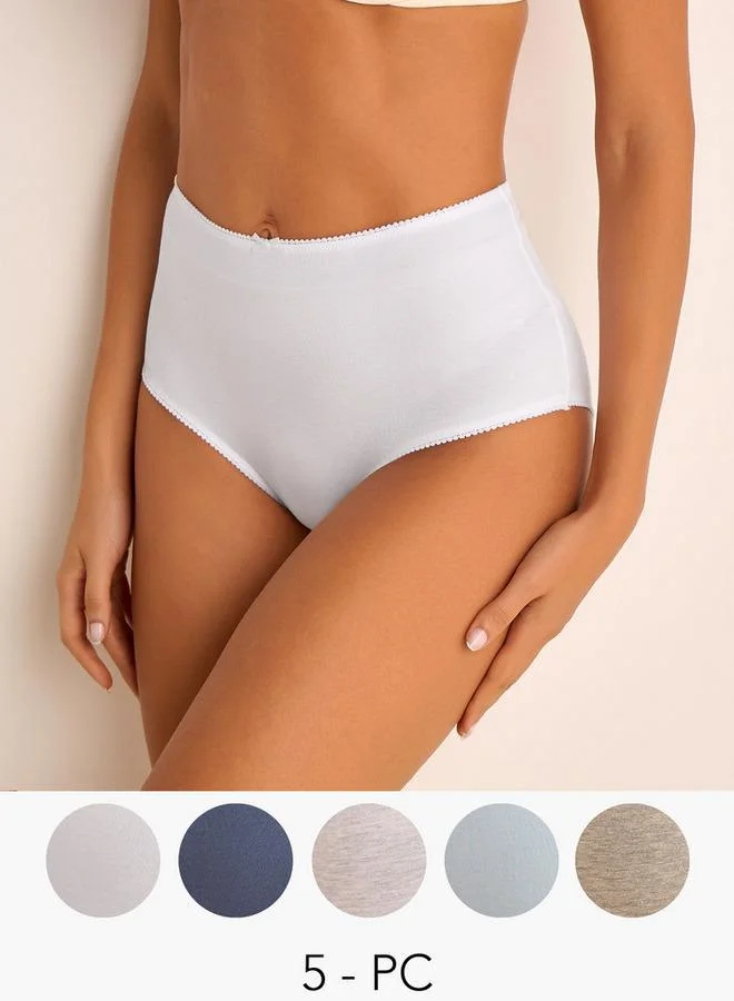 Splash FAV Set of 5 - Full Brief High Waist Bow Accent