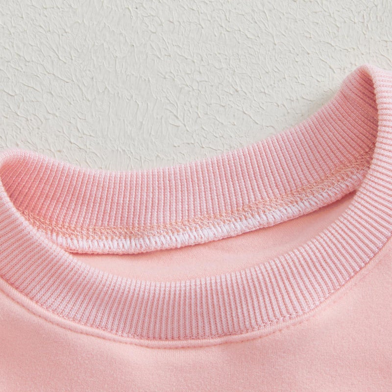 Thilsidee Toddler Baby Boy Girl One/Two Years Birthday Outfit Long Sleeve Embroidery Sweatshirt Shirt Crewneck Pullover Tops (US, Age, 2 Years, 3 Years, A-Pink Two) - Image 4