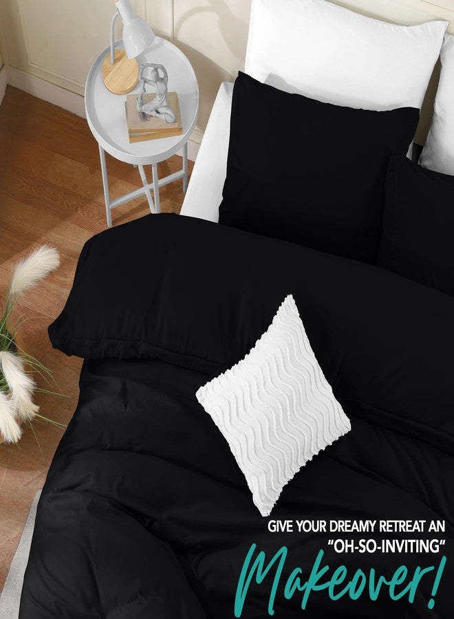 Utopia Bedding Duvet Cover Set with Pillowcases - 3 Pieces Bedding Duvet Cover with Zipper Closure - 1 Duvet Cover with 2 Pillowcases - Soft Brushed Microfiber (Queen, Black) - Image 4