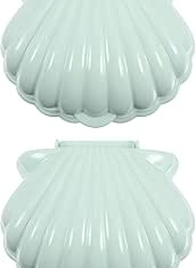 Plastic Soap Dish with Draining Tray for Bathroom Kitchen Sea Shell Design - Image 1