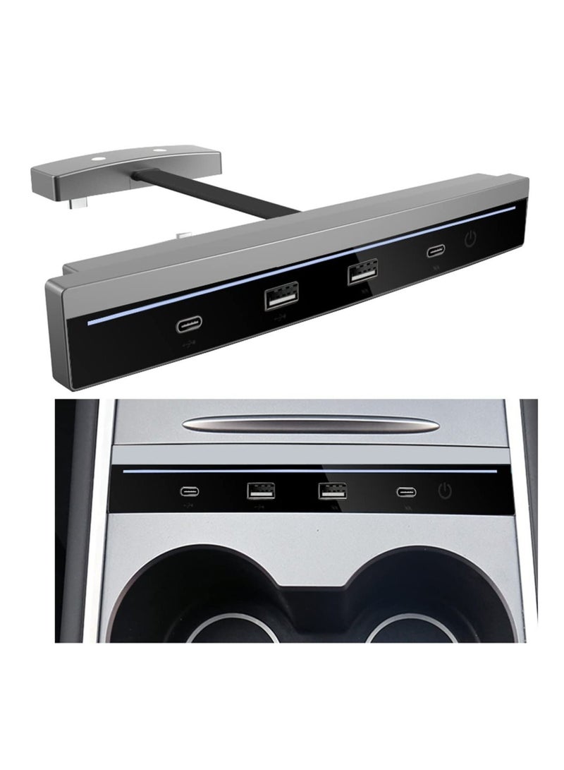 Captaintech USB Hub Docking Station for Tesla Model 3 / Tesla Model Y 2021 2022, Compatible Docking ​Station ​of Center Console HUB Adapter Multiport Cable Extension Accessories - Image 1