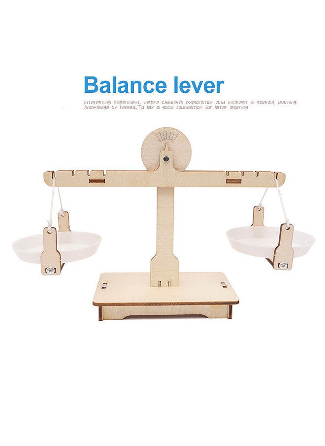 Generic - DIY Balance Scale Lever Wooden Weighing Scale Science Math Teaching Scale Early Educational Balancing Toy for Students Kids - Image 1