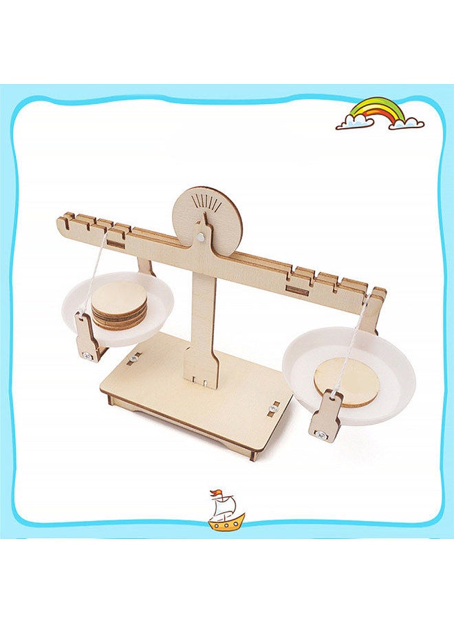 Generic - DIY Balance Scale Lever Wooden Weighing Scale Science Math Teaching Scale Early Educational Balancing Toy for Students Kids - Image 1