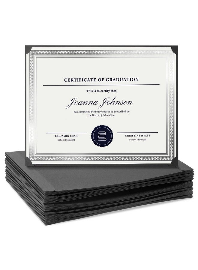 Sustainable Greetings 48Pack Single Sided Award Certificate Holders Bulk Certificate Holders For Graduation Diploma Employee Appreciation Certification (Fits 8.5X11 Black) - Image 1