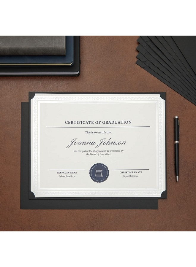 Sustainable Greetings 48Pack Single Sided Award Certificate Holders Bulk Certificate Holders For Graduation Diploma Employee Appreciation Certification (Fits 8.5X11 Black) - Image 2