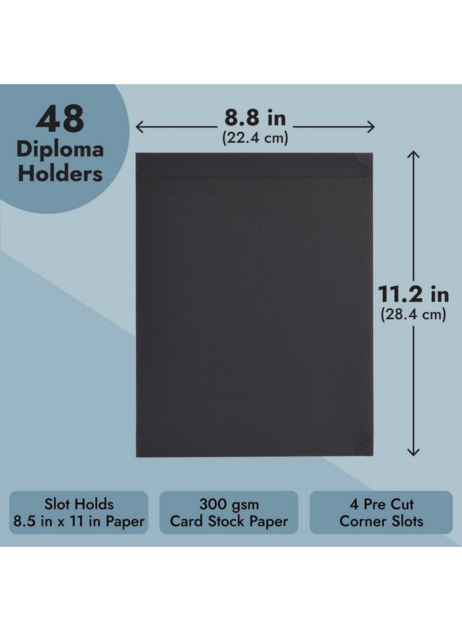Sustainable Greetings 48Pack Single Sided Award Certificate Holders Bulk Certificate Holders For Graduation Diploma Employee Appreciation Certification (Fits 8.5X11 Black) - Image 4