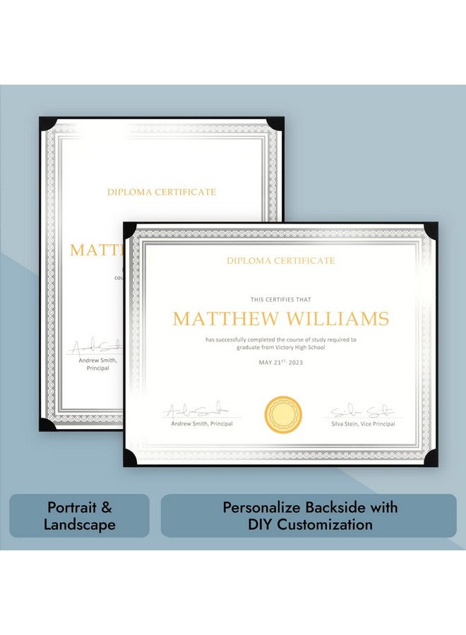 Sustainable Greetings 48Pack Single Sided Award Certificate Holders Bulk Certificate Holders For Graduation Diploma Employee Appreciation Certification (Fits 8.5X11 Black) - Image 5