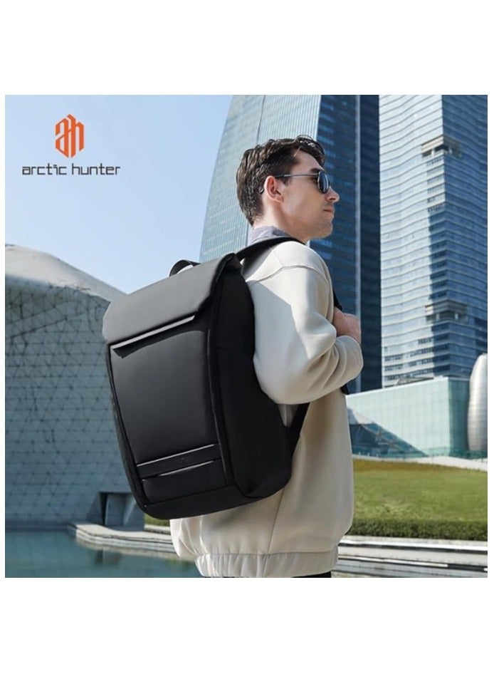 ah arctic hunter Unisex Water resistant Laptop Backpack 15.6 Inch Polyester Travel Shoulder bag Backpack for Men and Women -Black  - Image 3