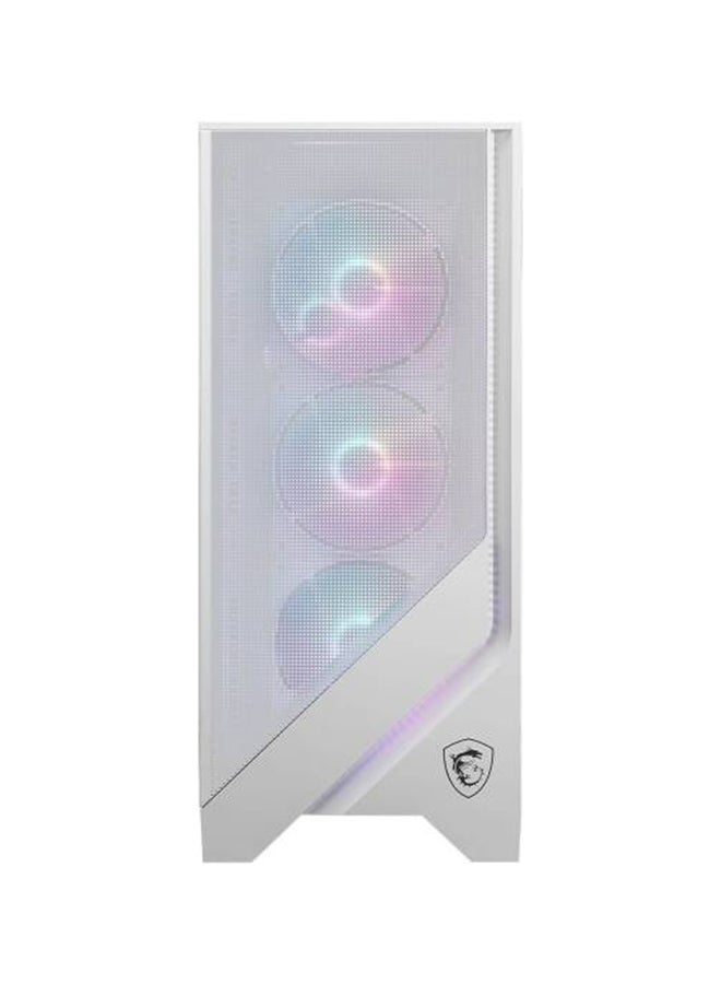 MSI MAG Forge 320R Airflow ATX Mid Tower Computer Case, 4x Pre-Installed Case Fans, Up to 360mm Radiator Support, 3.5" / 2.5" Drive Bays, Tempered Glass Window, Mesh Panel, 306-7G23W21-HH9 White - Image 3