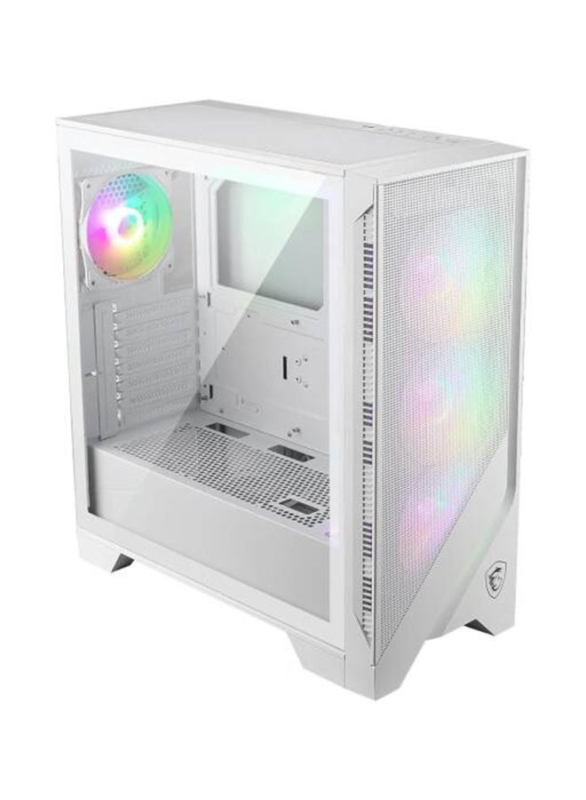 MSI MAG Forge 320R Airflow ATX Mid Tower Computer Case, 4x Pre-Installed Case Fans, Up to 360mm Radiator Support, 3.5" / 2.5" Drive Bays, Tempered Glass Window, Mesh Panel, 306-7G23W21-HH9 White - Image 4