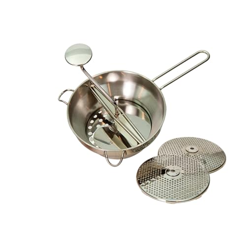Granite Ware Stainless Steel Deluxe Food Mill - 2-Quart, Durable and Rust-Resistant - Hand Crank with 3 Interchangeable Discs for Purees, Sauces, Soups, Baby Food, Dishwasher Safe - Image 2