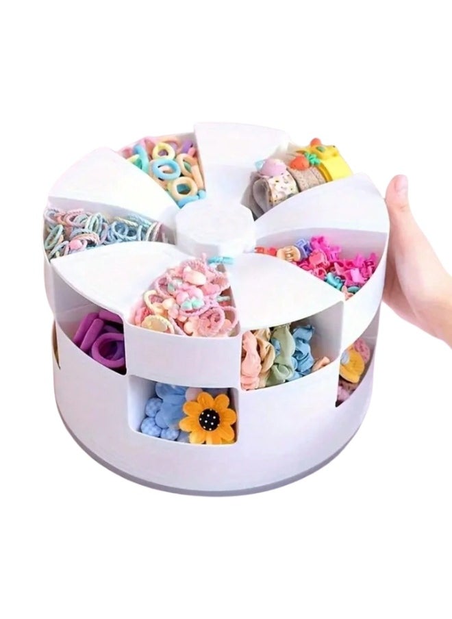 FALMER 360 Degree Rotating 2-Tier Plastic Storage Organizer for Hair Accessories and Jewelry  - Image 1
