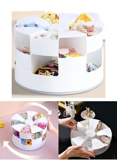 FALMER 360 Degree Rotating 2-Tier Plastic Storage Organizer for Hair Accessories and Jewelry  - Image 4
