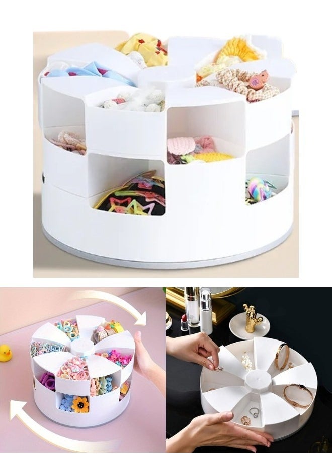 FALMER 360 Degree Rotating 2-Tier Plastic Storage Organizer for Hair Accessories and Jewelry  - Image 4