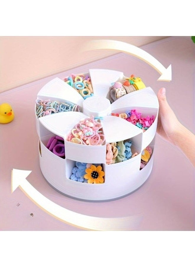 FALMER 360 Degree Rotating 2-Tier Plastic Storage Organizer for Hair Accessories and Jewelry  - Image 3