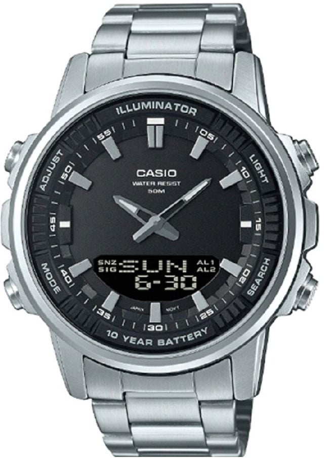 CASIO Casio Watch Men Digital Analog Black Dial Stainless Steel Band AMW-880D-1AVDF  - Image 1