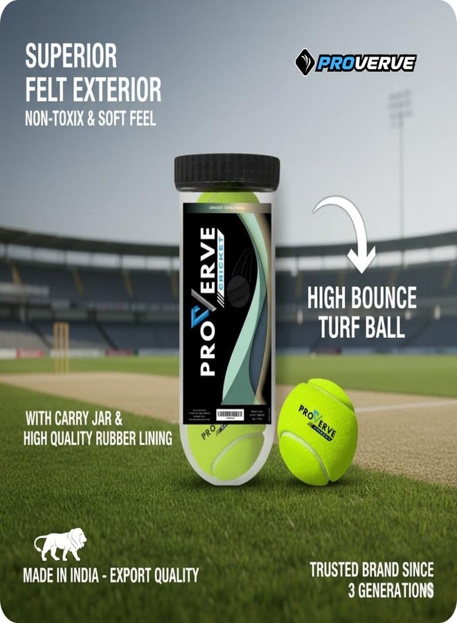 PROVERVE Cricket Tennis Ball Professional with Jar for Cricket Tournament, Premium Performance High Bounce Rubber Ball (Pack of 3) - Image 3