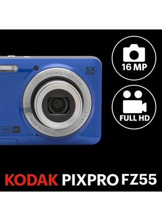 PIXPRO FZ55-BL 16MP CMOS Sensor Digital Camera 5X Optical Zoom 28mm Wide Angle 1080P Full HD Video 2.7" LCD Vlogging Camera - view 2