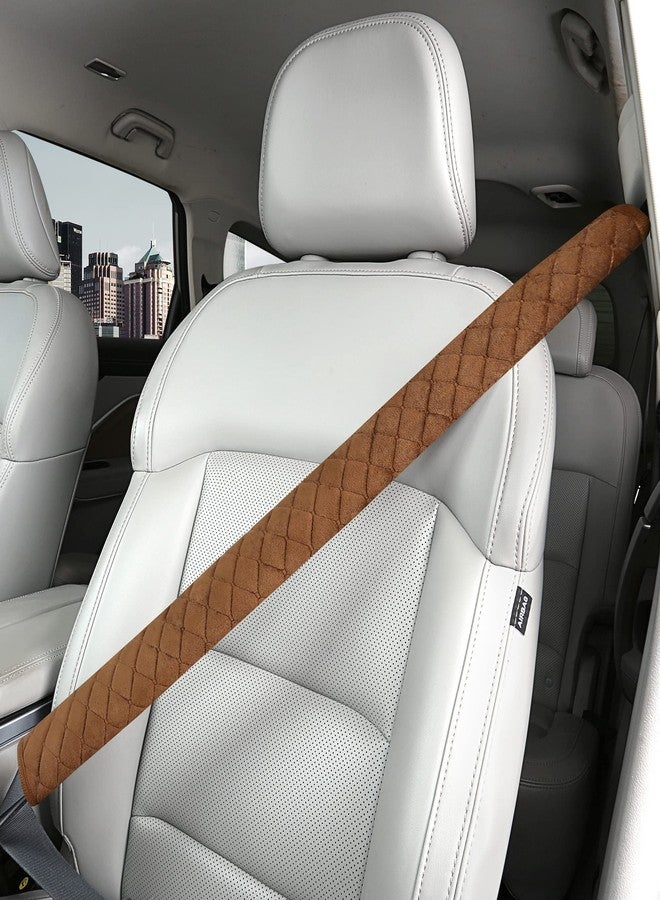 HighnessHwoo Extra Long Seatbelt Covers for Adults Kids Women & Men, Soft Car Seat Belt Strap Cushion for Sedan, SUV, Trucks, Shoulder Neck Chest Protector Pads, Auto Accessories, 1pc, Brown, 29.5in