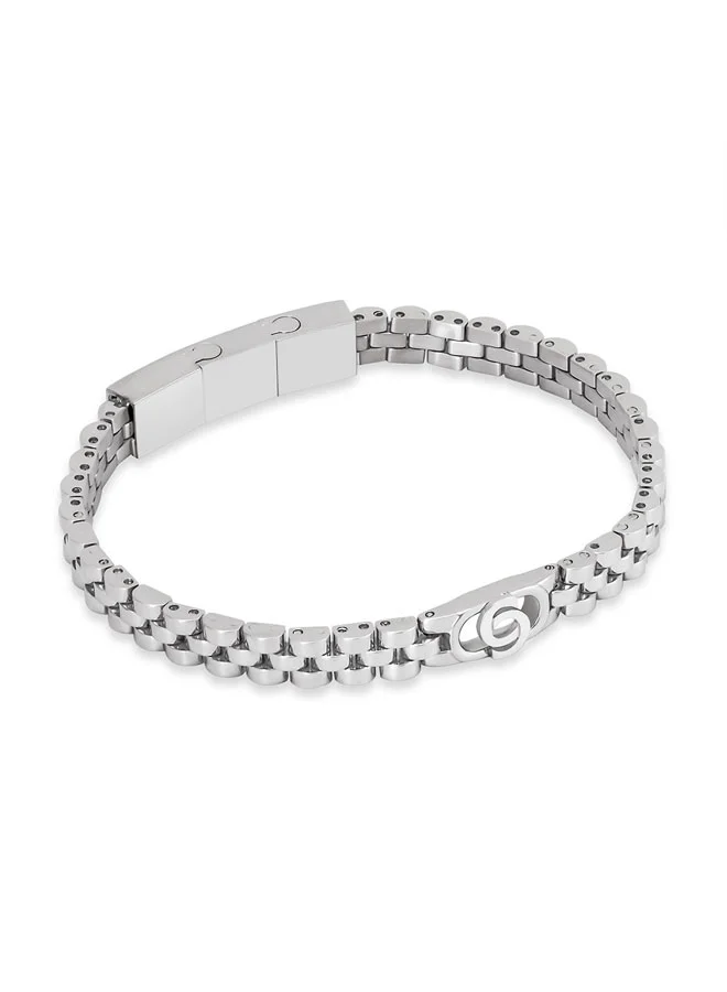 CERRUTI 1881 Nello Thin Chain Bracelet with Cutout C Logo Design