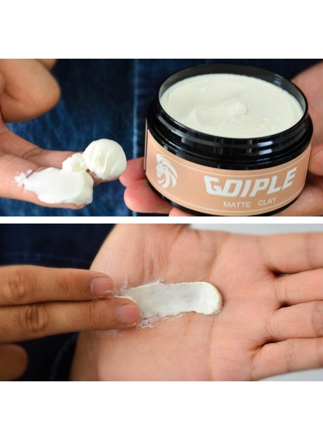 Goiple 2PCS Hair Styling Clay for Men Firm Hold, Matte Finish Hair Clay Hair Paste for Men Water Based Matte Texture Pomade Mens Hair Products Add Volume, Firm Hold Clay Pomade Ideal for All Men's Hair Types - Image 4