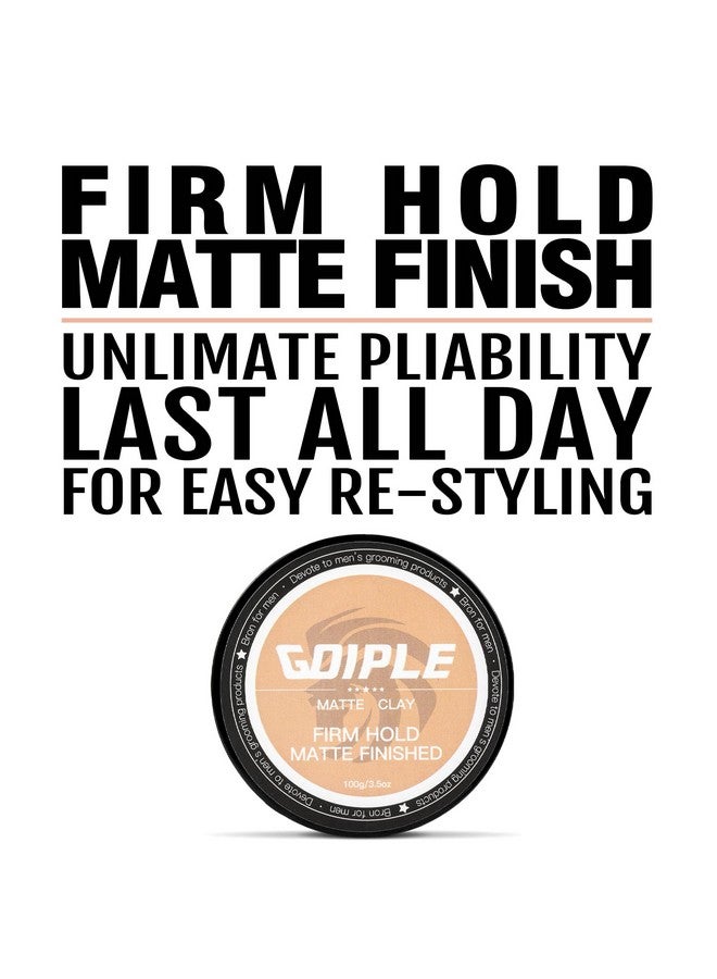 Goiple 2PCS Hair Styling Clay for Men Firm Hold, Matte Finish Hair Clay Hair Paste for Men Water Based Matte Texture Pomade Mens Hair Products Add Volume, Firm Hold Clay Pomade Ideal for All Men's Hair Types - Image 3