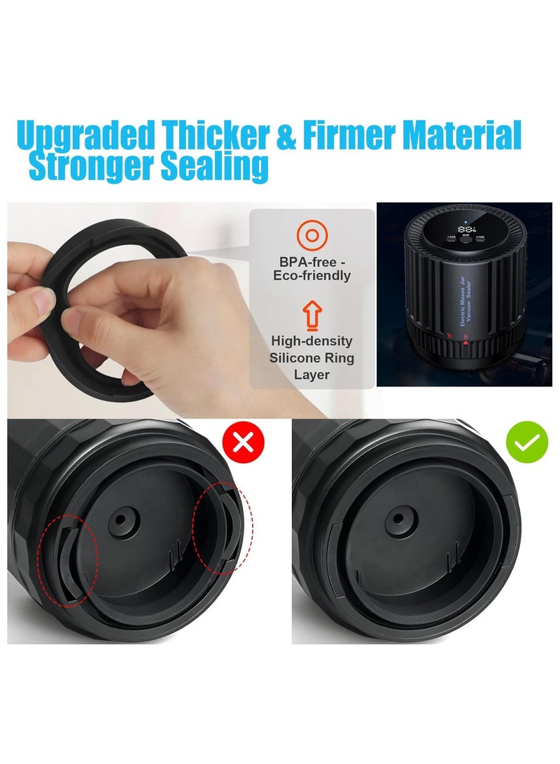 SYOSI Electric Mason Jar Vacuum Sealer, Electric Mason Jar Vacuum Sealer Kit, Vacuum Sealing Machine for Food Storage Electric Mason Cordless Vacuum Sealer, for Wide Mouth and Regular Mouth Mason Jars - Image 4