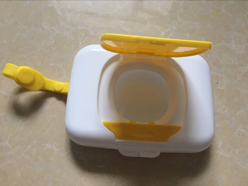 Dada Portable Wet Tissue Box Wipes Dispenser Case Outdoor Tissue Box for Baby Travel (Yellow) - Image 2
