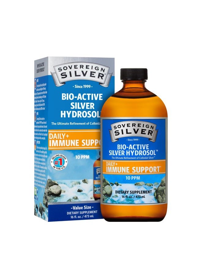 Sovereign Silver Bio-Active Silver Hydrosol for Immune Support, Colloidal-Silver Liquid, 10 ppm, 16oz (473mL) Value Size - Image 1