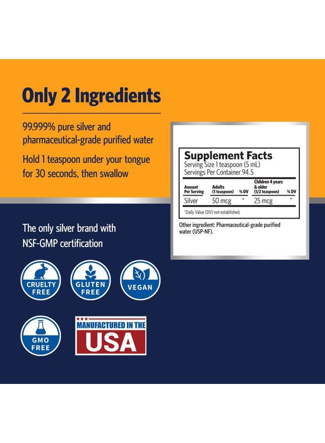 Sovereign Silver Bio-Active Silver Hydrosol for Immune Support, Colloidal-Silver Liquid, 10 ppm, 16oz (473mL) Value Size - Image 2