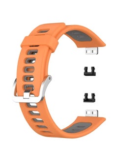 BGM Band For Huawei Watch Fit Two-color Silicone Watch Band Orange+Grey