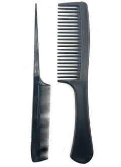 G.B.S 6Pcs Black 5" Course Fine All Fine Pocket Rat Tail Comb Palm Portable Beard Shower Shampoo Scalp Massage Brush 8.5" Comb 8.5" Tangle Travel Light Weight Head Scrubber Professional Design Handy  - Image 3