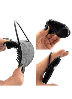 G.B.S 6Pcs Black 5" Course Fine All Fine Pocket Rat Tail Comb Palm Portable Beard Shower Shampoo Scalp Massage Brush 8.5" Comb 8.5" Tangle Travel Light Weight Head Scrubber Professional Design Handy  - Image 5