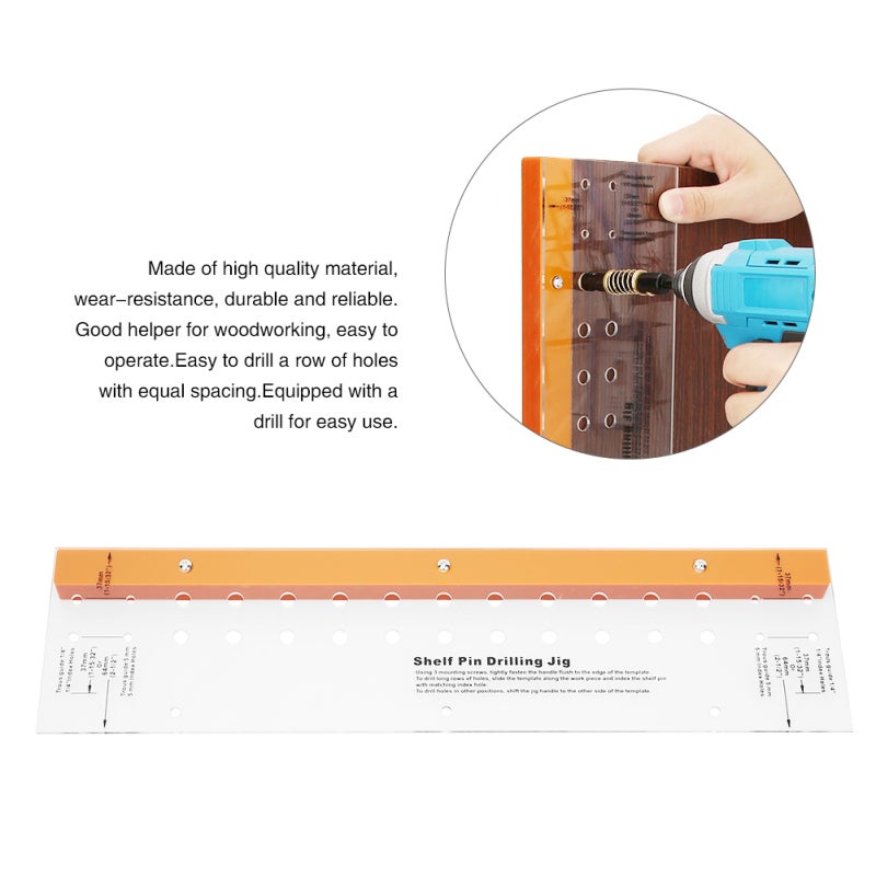 PORTER CABLE Drill Guide: High-quality Wear-resistant Material, Equal Spacing Hole Drilling - Easy To Operate Woodworking Tool for Furniture Factories and Woodworking Enthusiasts - Image 5